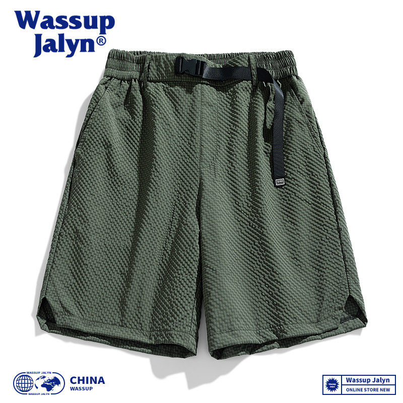 WASSUP JALYN泡泡纱短裤男士夏季薄款美式青少年速干运动裤五分裤,男装,短裤,淘宝优惠券,粉丝福利购,淘宝优惠卷