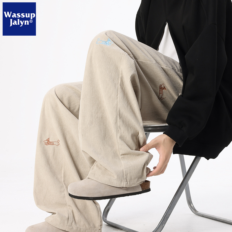 WASSUPJALYN加绒休闲裤男
