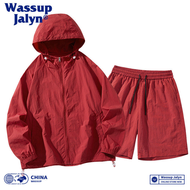 WASSUP JALYN男女夏季套装防晒衣短裤潮流宽松防紫外线外套两件套,男装,休闲运动套装,淘宝优惠券,粉丝福利购,淘宝优惠卷