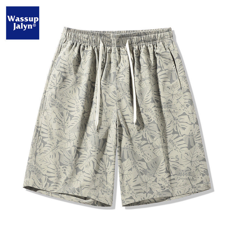WASSUP JALYN夏季休闲花短裤男新款夏威夷沙滩男装宽松运动五分裤,男装,短裤,淘宝优惠券,粉丝福利购,淘宝优惠卷