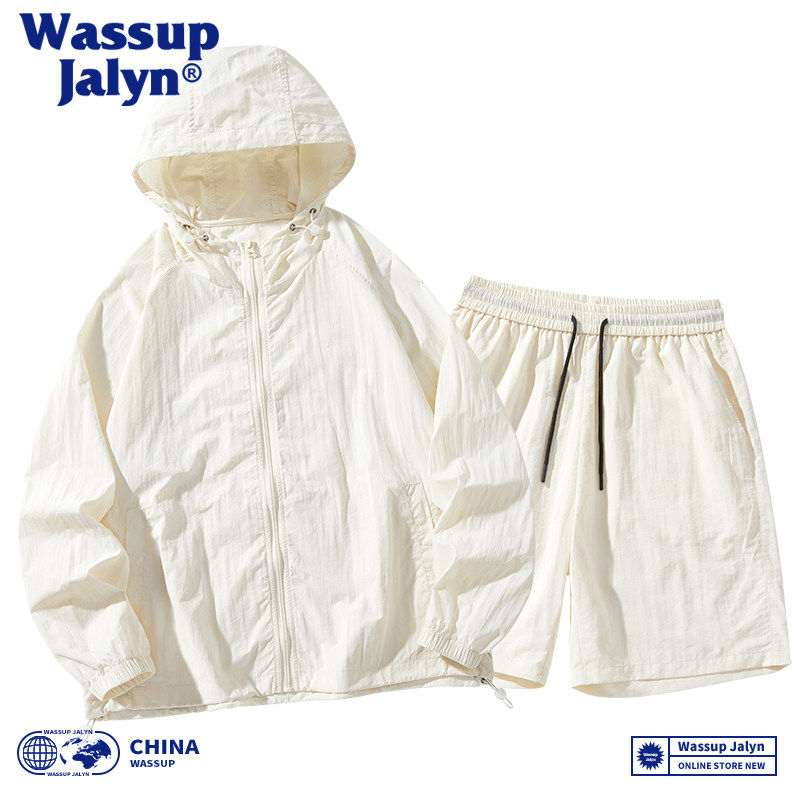 WASSUP JALYN男女夏季套装防晒衣短裤潮流宽松防紫外线外套两件套,男装,休闲运动套装,淘宝优惠券,粉丝福利购,淘宝优惠卷