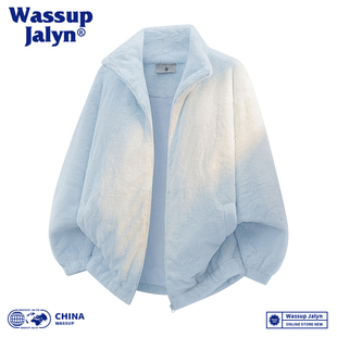 WASSUP JALYN2025新款棉衣男士冬季加绒加厚保暖仿兔毛绒外套宽松