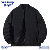 WASSUP JALYN飞行夹克棉服男秋冬复古工装 休闲宽松棒球领棉衣外套