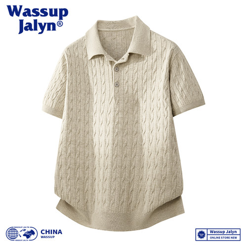 WASSUPJALYN扭花针织POLO衫男