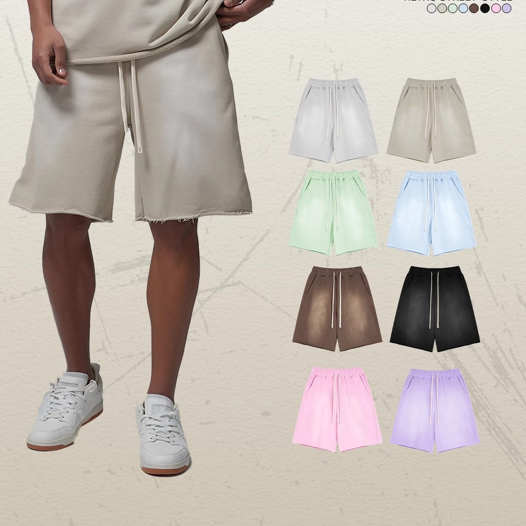 Loose drawstring solid color shorts for men 宽松系绳纯色短裤