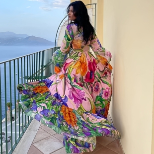 neck lantern for 套装 women set sleeved 女士V领灯笼长袖 long