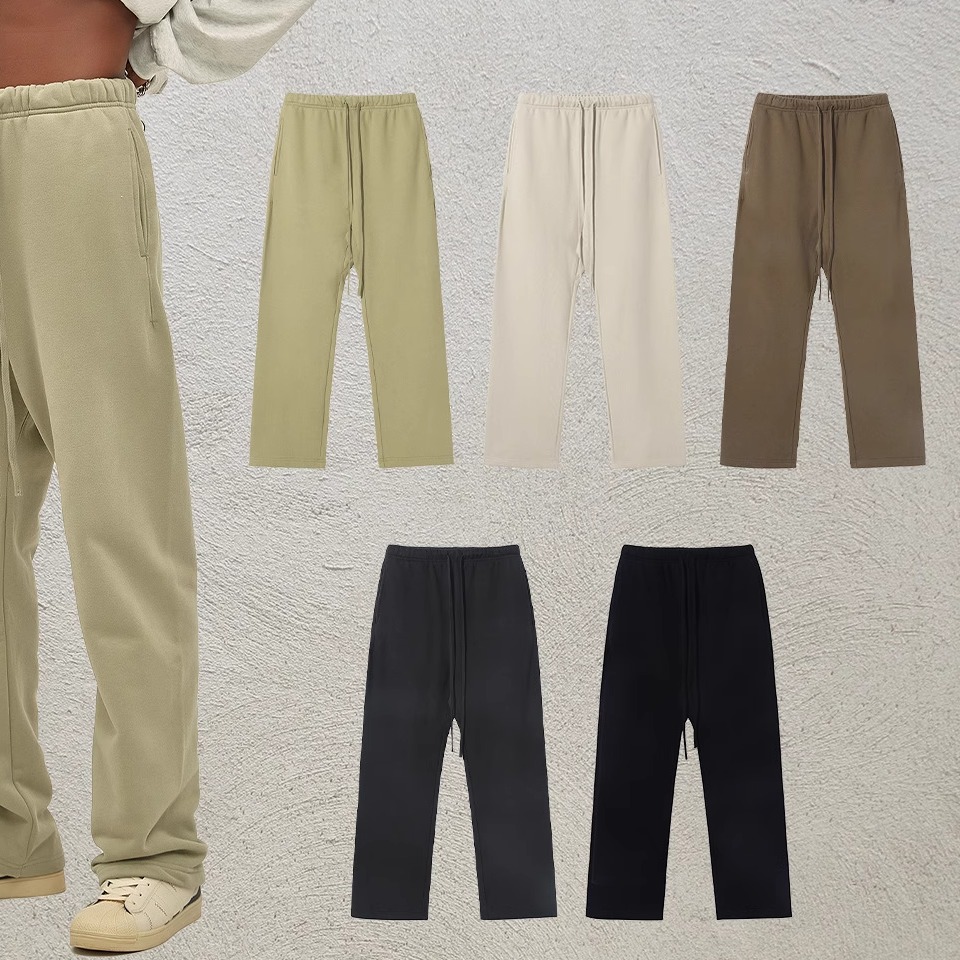 Casual solid color drawstring wide leg pants纯色抽绳式阔腿裤