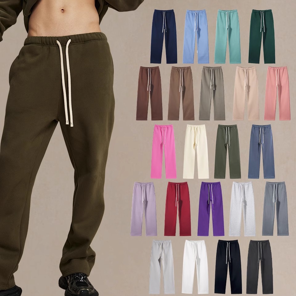 Solid color drawstring straight leg pants 男士纯色系绳直筒裤