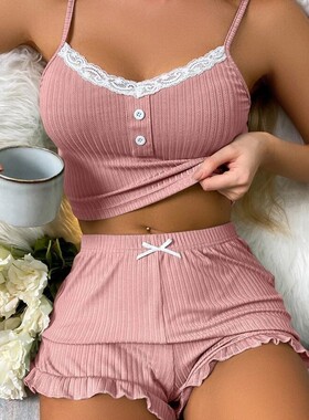 Lace suspender home sleepwear for women 蕾丝吊带家居女士睡衣