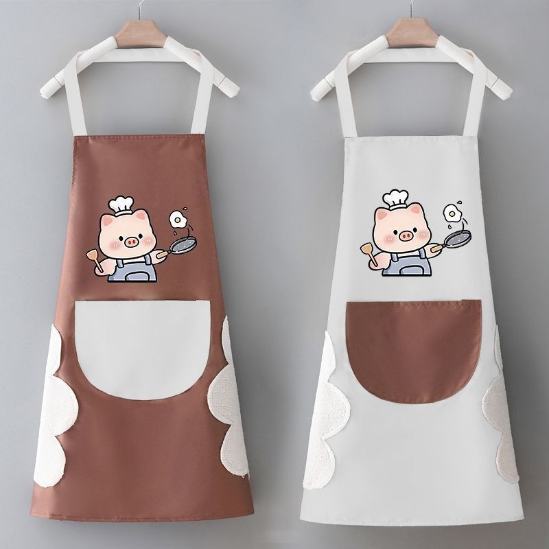 批发-防油围裙做饭工作服可爱韩版可擦手防水围腰厨房防脏家用现