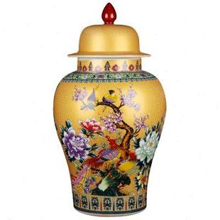 饰品摆件 景德镇陶瓷器仿古粉彩将军罐大号储物罐家居客厅电视柜装