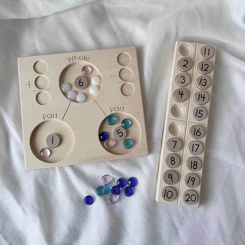 新加坡Number Bond Tray蒙氏数学启蒙0-20数学分解教具幼升小教具