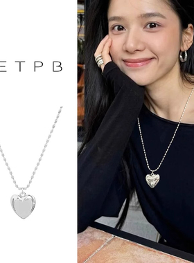 银色爱心吊坠项链韩系简约