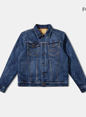 养牛落色WRANGLE款黄石美式工装夹克复古夹棉冬季牛仔外套棉服