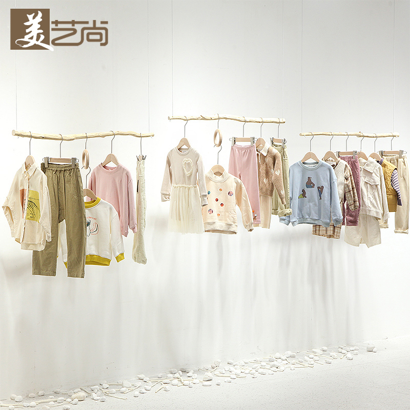 服装店展示架童装店n装修效果图树枝货架悬挂吊顶架网红装饰吊架
