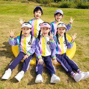 幼儿园服春大班毕业演出服u儿童小学生英伦风班服夏季 校 新款 套装