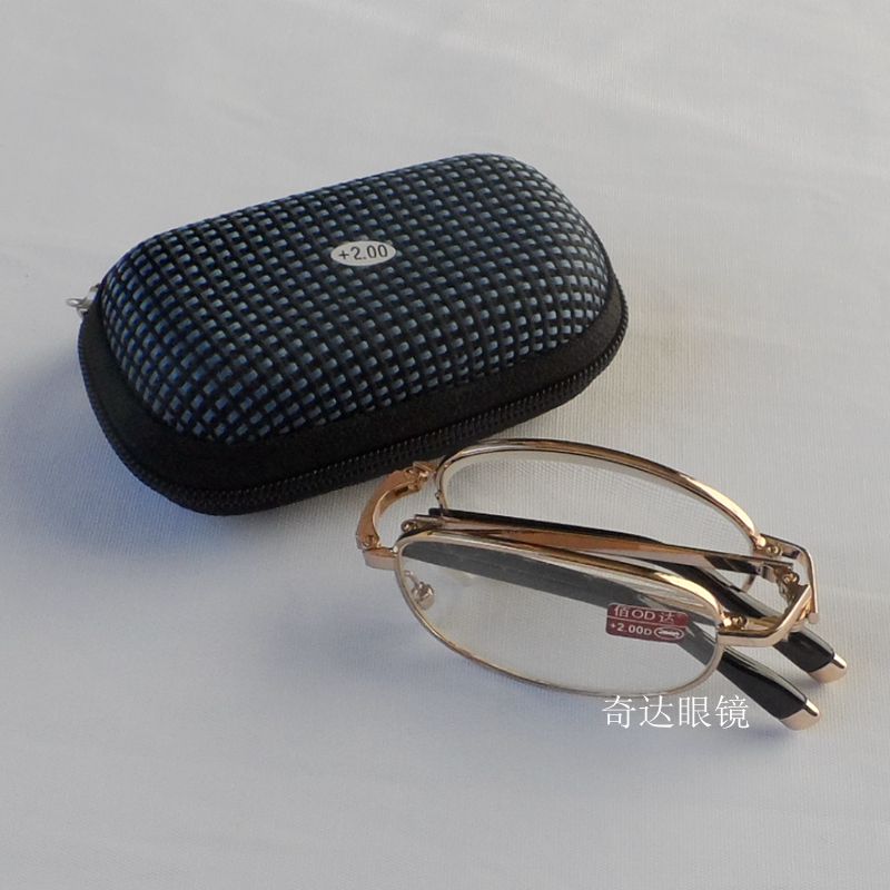 折叠老花镜玻璃耐磨镜片100/150/200/250/300/350/400度男女