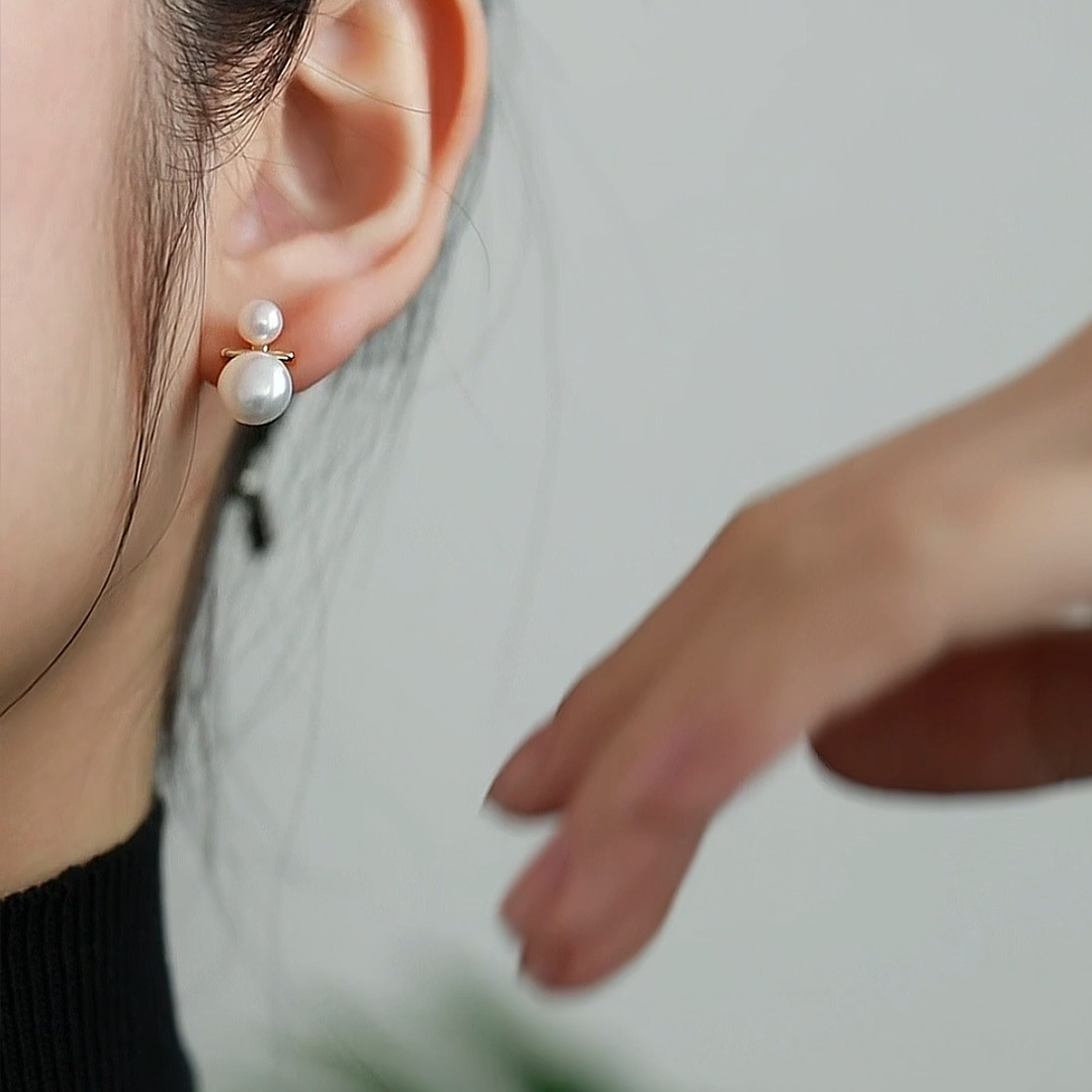 天然淡水珍珠耳钉耳环女款耳环