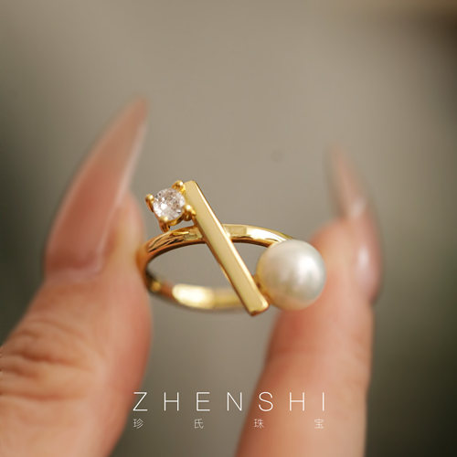 天然淡水珍珠戒指女款