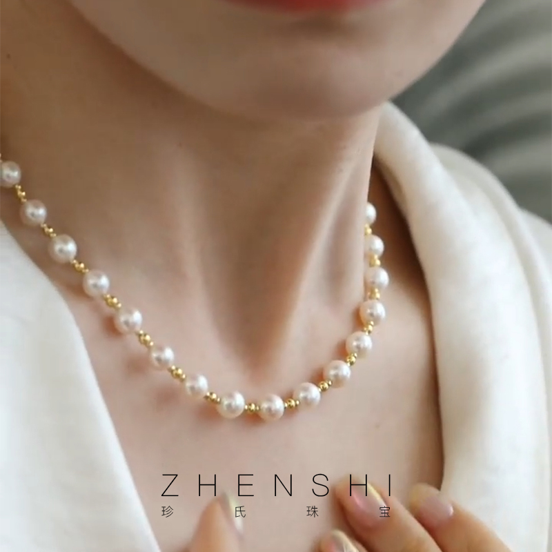 天然淡水珍珠项链颈链女