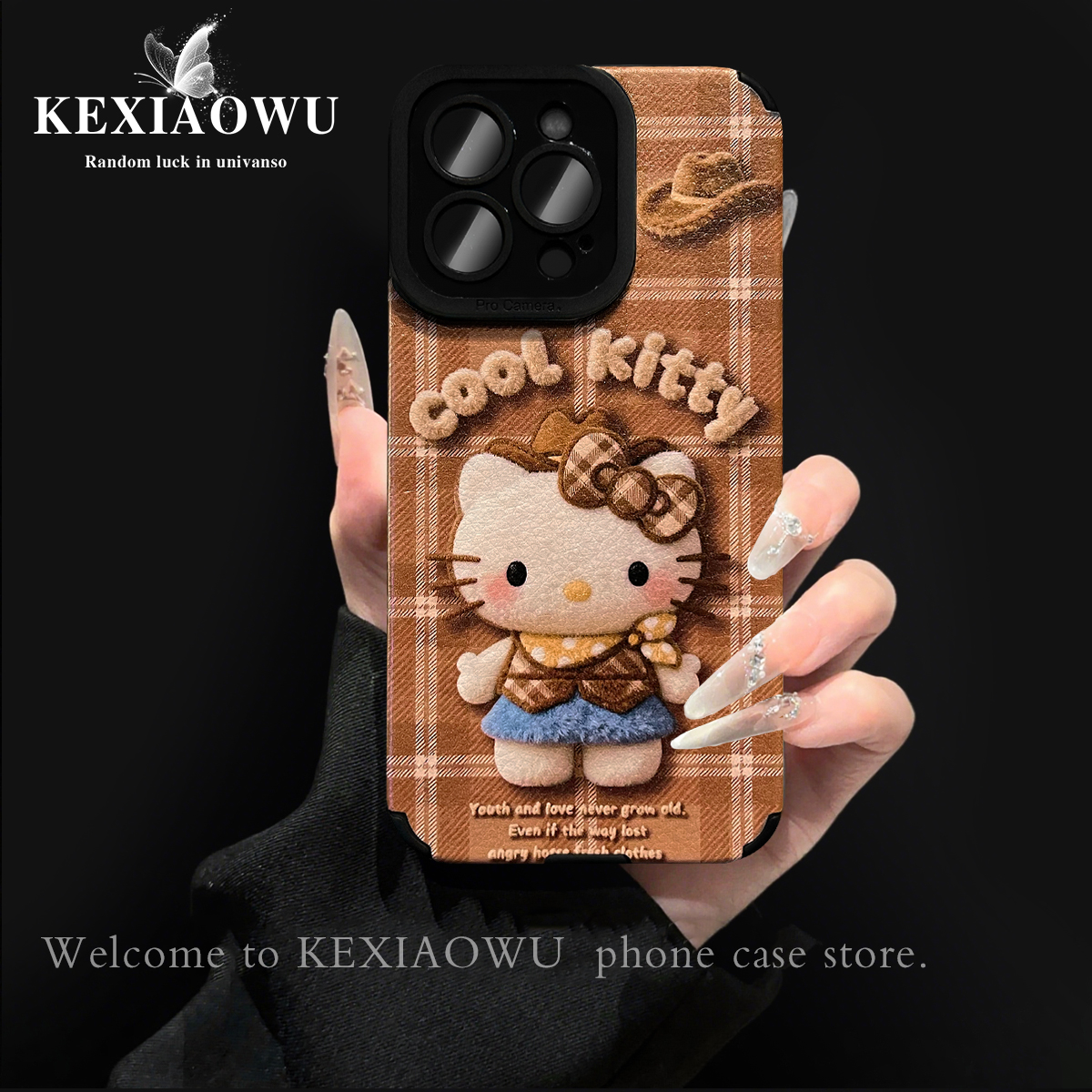 适用华为p80pro手机壳牛仔凯蒂猫