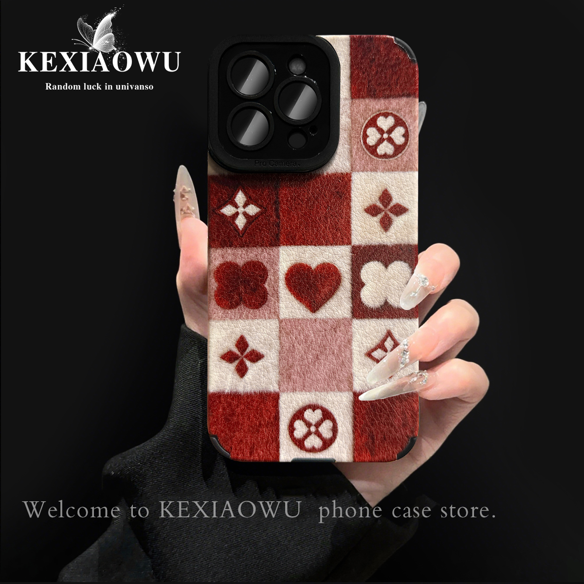 适用华为p80pro毛绒格纹手机壳