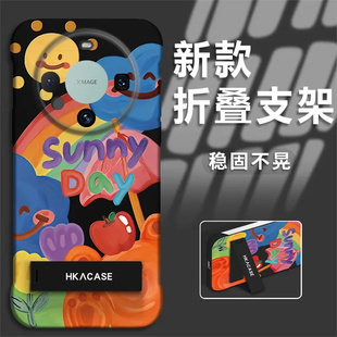 p70PC無邊框nova11 適用于華為mate60pro新款 nova9 榮耀50涂鴉小熊p60 4卡通彩繪nova8保護套 12手機殼magic3