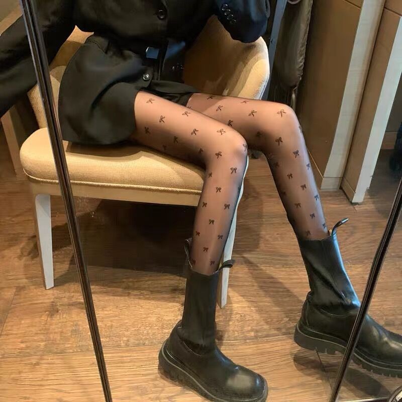春夏女渔网袜防勾丝薄款爱心黑丝长款连体袜欧美jk连裤袜