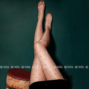 G姬ill：极光系列油亮油光波点款 超薄少女 高密丝滑丝袜黑丝打底裤