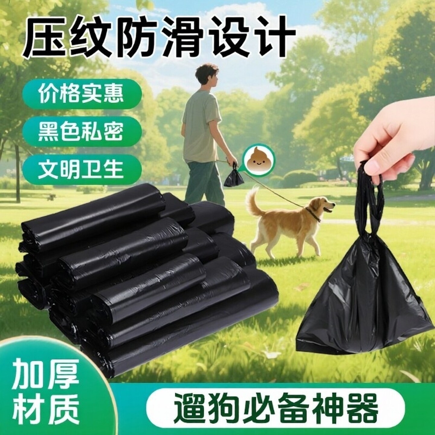 猫砂迷你垃圾袋猫屎袋宠物拾便袋手提小号背心塑料袋黑色加厚防臭