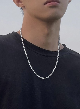 菱形钛钢项链男士高级感男款男生链子配饰锁骨链痞帅百搭饰品美式