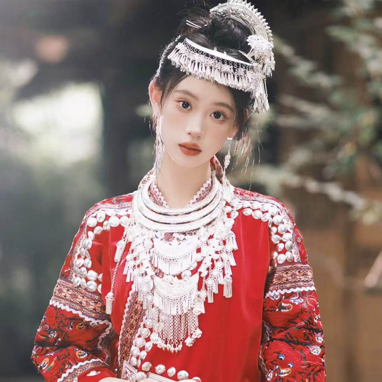 民族风银饰发簪女苗族土家族流苏