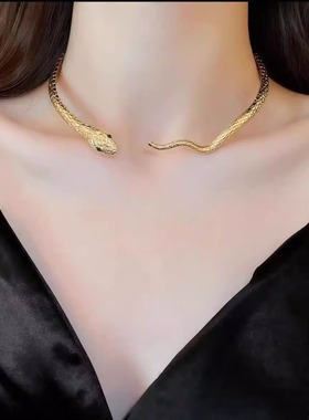 敦煌蛇形开口项圈链项链轻