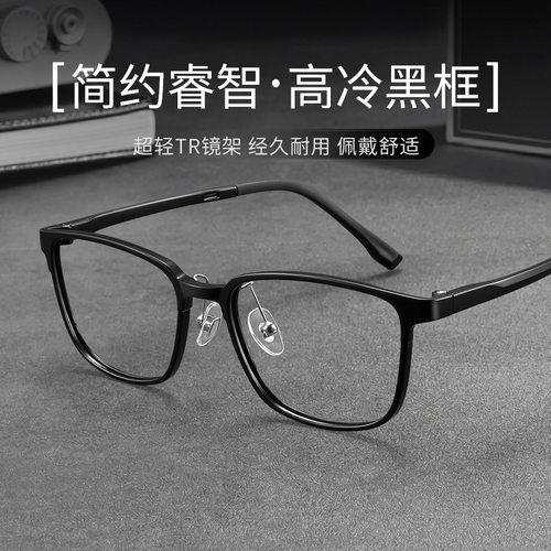 新款商务男士近视眼镜框8g超轻塑钢眼镜架67033复古黑框眼镜