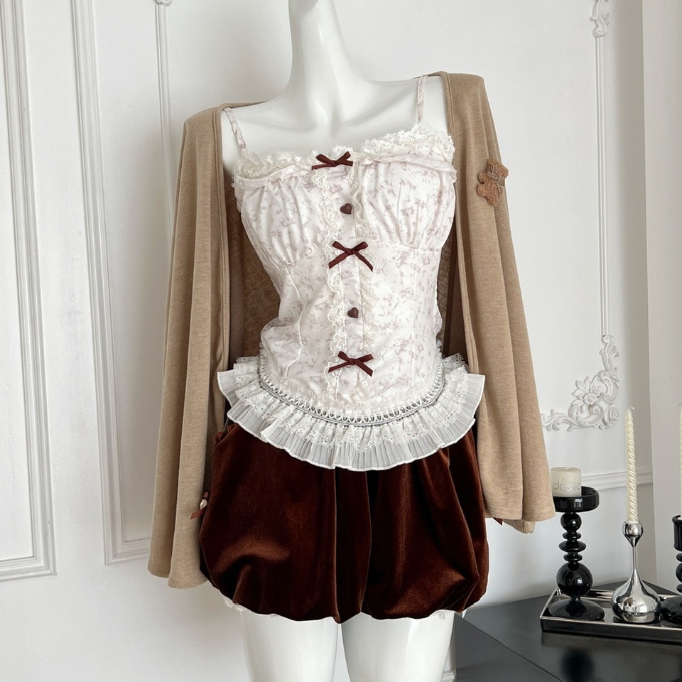 秋季设计感修身型甜美风保暖微弹