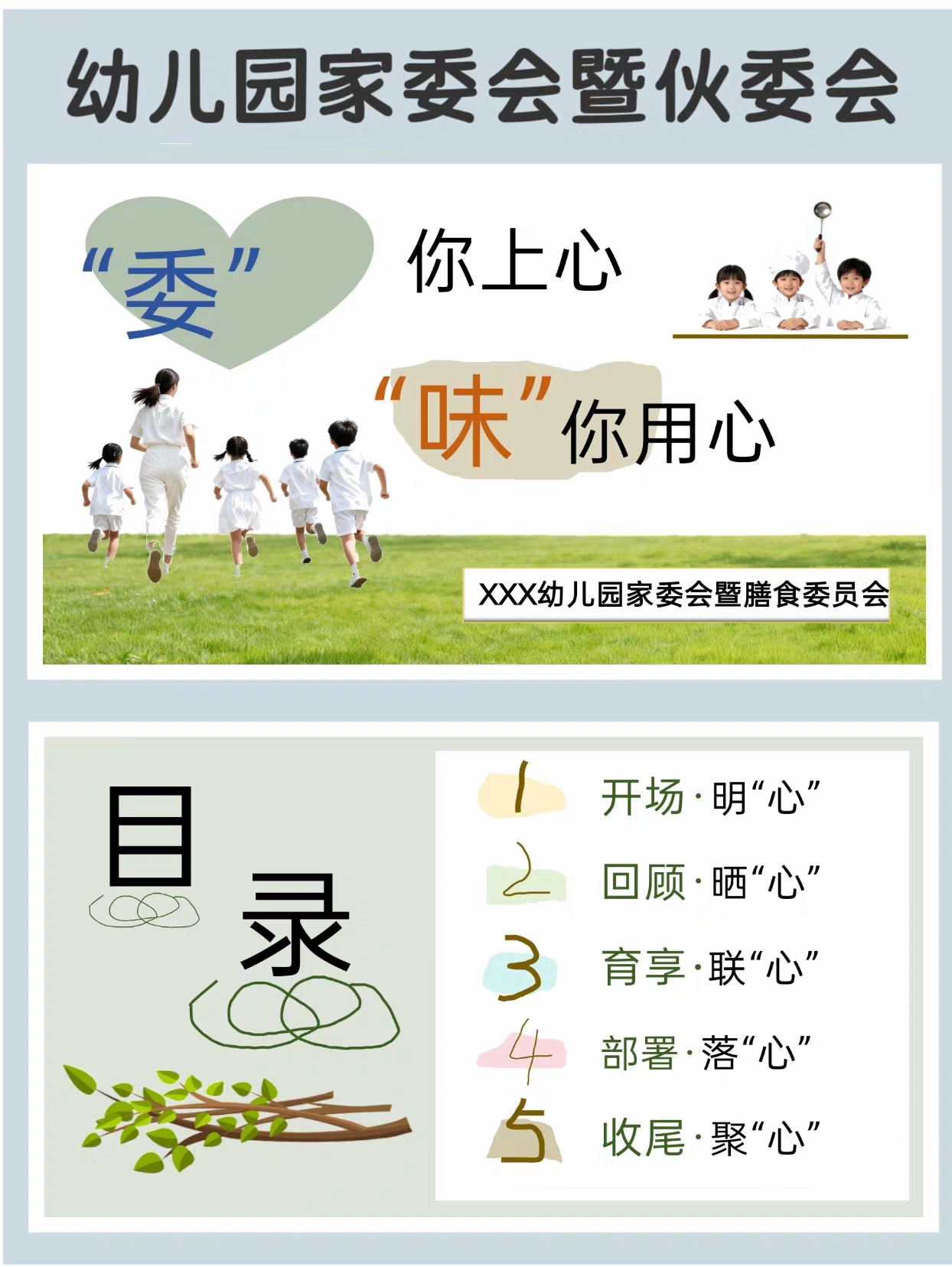新幼儿园家委会暨膳食委员会《委你上心 味你用心》PPT+发言稿