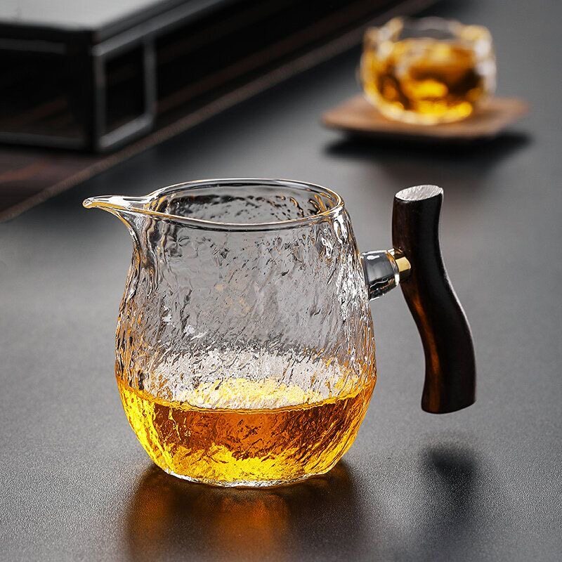 锤纹鸭蛋公道杯玻璃分茶器公杯耐热耐高温功夫茶具高级大容量茶海图片