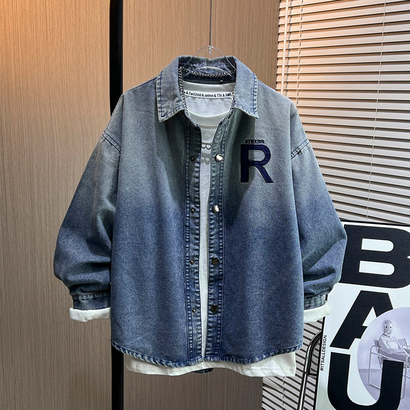 男童春装牛仔衬衫外套2026新款上衣服儿童中大童韩版衬衣外穿潮搭