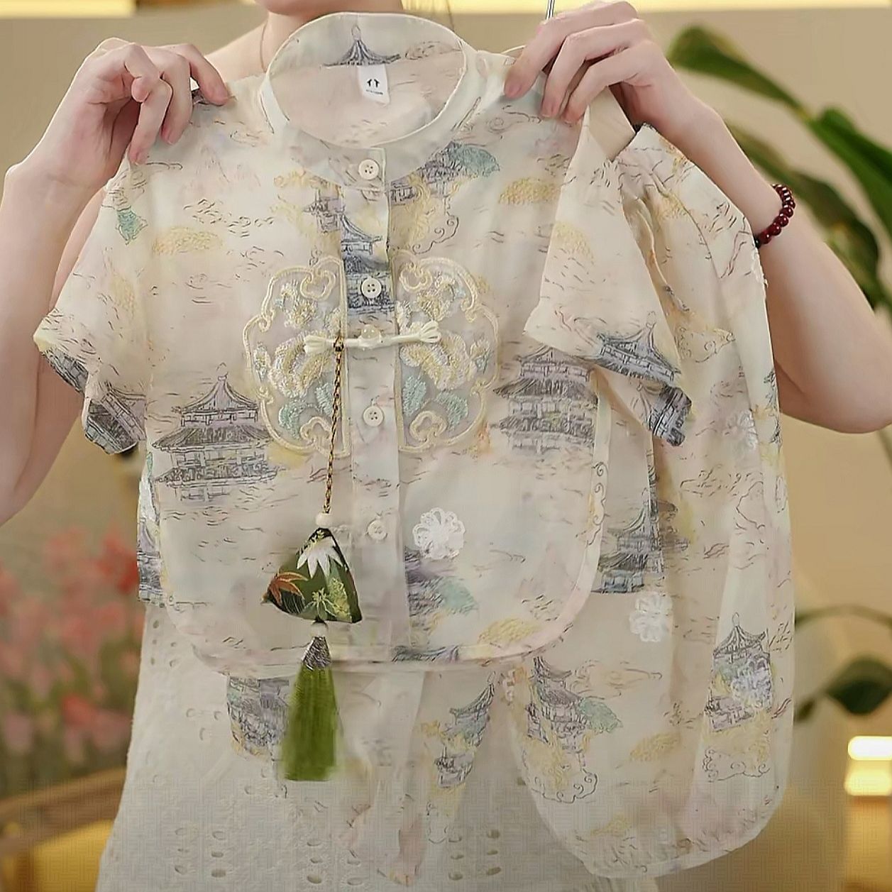 男童中式国风汉服套装薄款童装新款夏季儿童宝宝刺绣盘扣衬衫唐装
