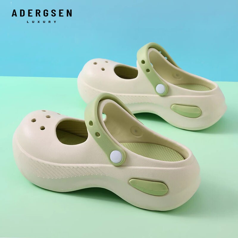 ADERGSEN甜美风洞洞鞋女厚底包头拖鞋防滑两穿一脚蹬玛丽珍凉拖