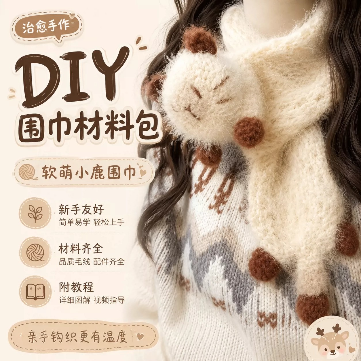 暹罗猫围巾毛线手工编织