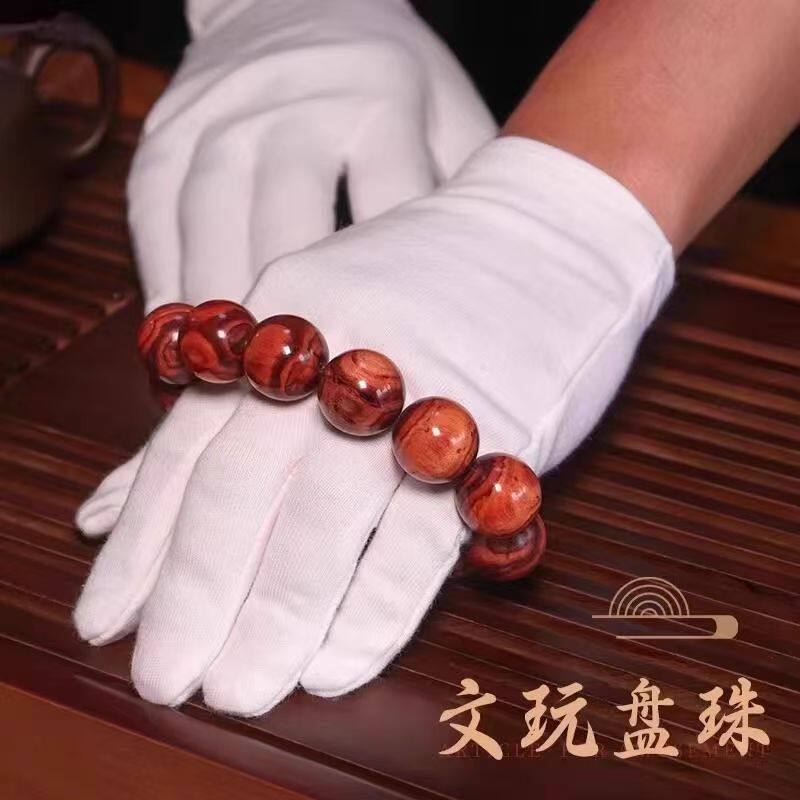一次性打底内衬纯棉白手套防汗薄纱布超薄透气四季男女款礼仪文玩