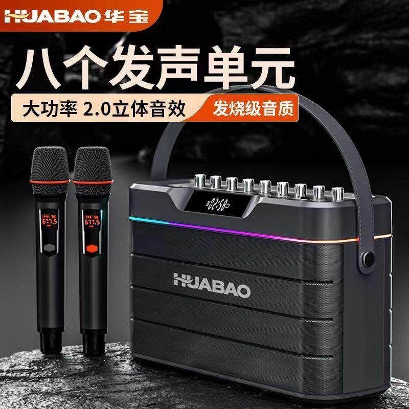 华宝F105高音质大功率重低音手提声卡k歌音响蓝牙音箱户外一体机