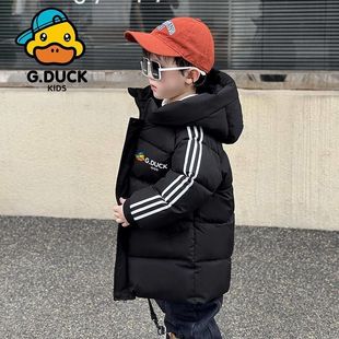 反季小黄鸭儿童中长款棉服女童加厚中大童外套棉衣冬季冬装棉袄