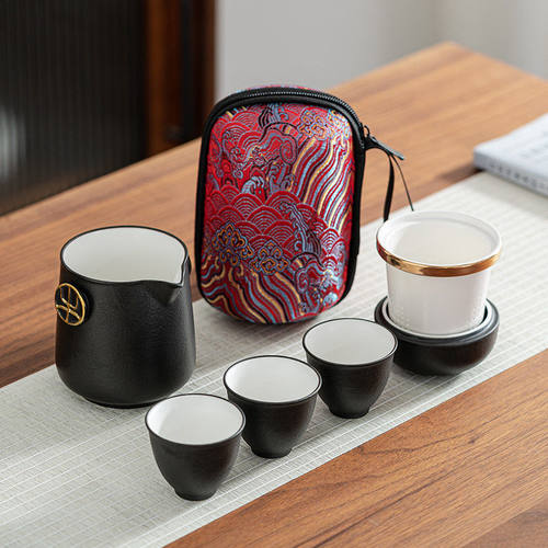 新品便携式小套装随身户外泡茶壶茶杯快客杯一壶三杯旅行茶具礼品