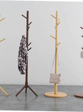 Wooden Coat Rack Stand 8 Hooks, Sturdy for Clothes/Bags/Hats