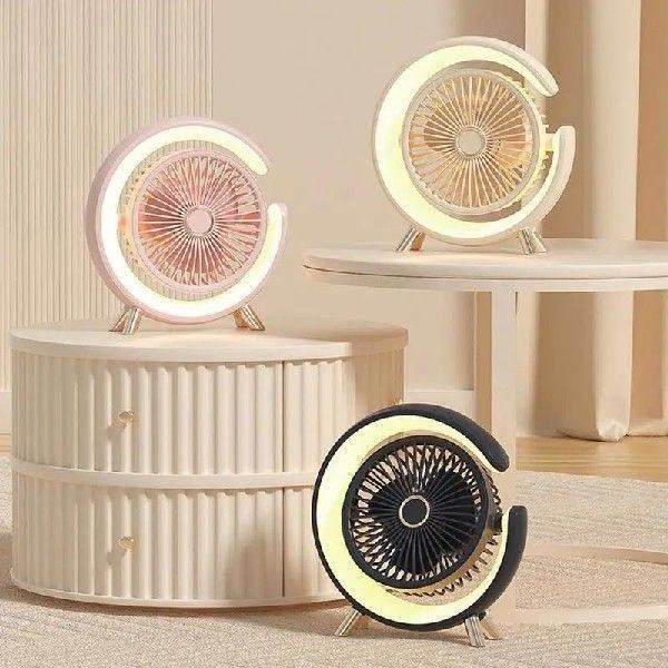 Rotatable Desk Desktop Outdoor Table Cooling Fan With LED