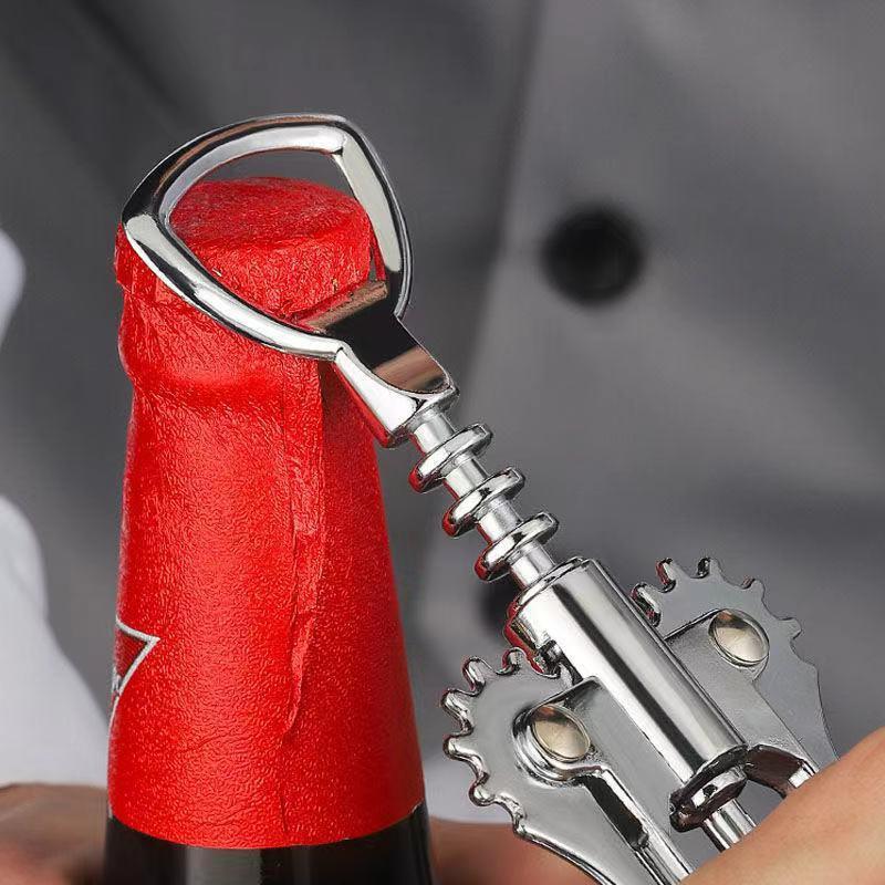 Red Wine Bottle Opener Wing Corkscrew - 2-in-1 Beer Opener