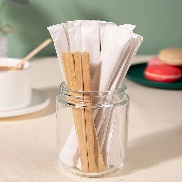 100pcs Disposable stir sticks Natural Wooden tea Coffee
