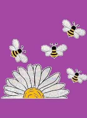 ABKO-Cute Bee Style Glass Sticker, Bee Window Decal -